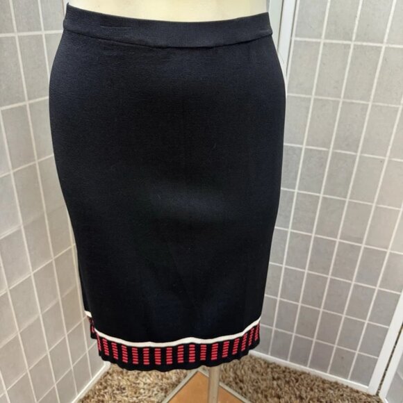 Sarah Spencer,Woman,Sweater Cashmere Red+Skirt Black Rayon Set,Sz S,Long Sleeve! - Picture 6 of 13